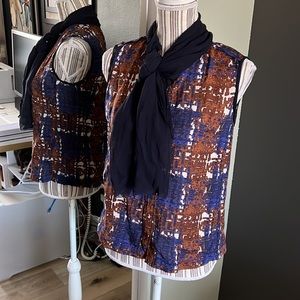🔥Tory Burch, sleeveless blouse, bow at neck, size 4